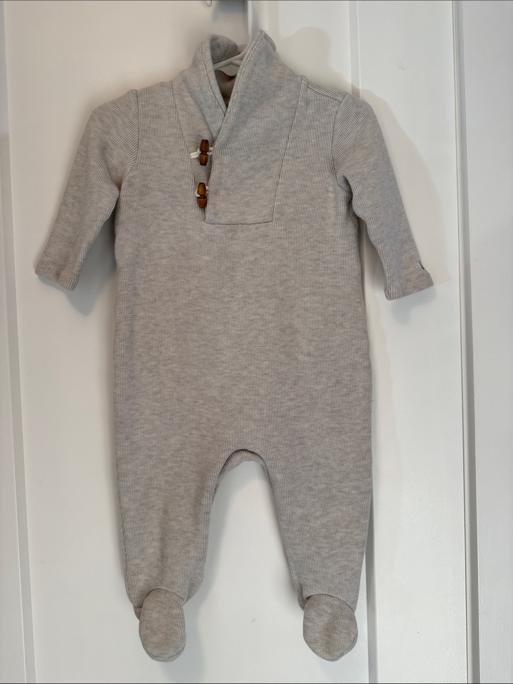 Ralph Lauren kids Heather Gray Footed Knit One-Piece
